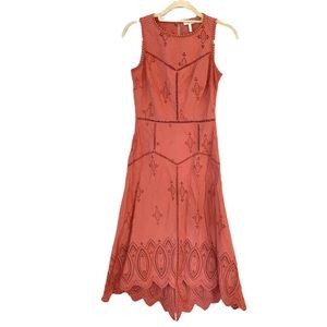 Joie Eyelet Lace High Low Midi Dress Size 2